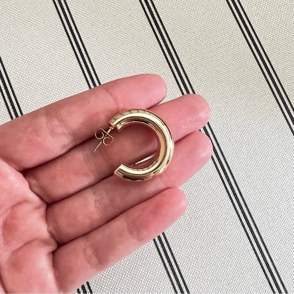 Boutique Gold Hoop Earrings - Picture 2 of 2